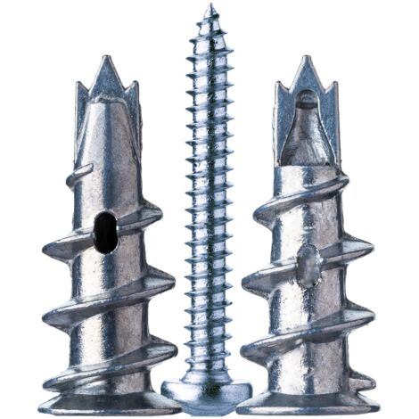 Self-drilling anchors, 100 pieces. Metal self-drilling anchors with screws. For fixing in concrete, bricks, plasterboard, etc.