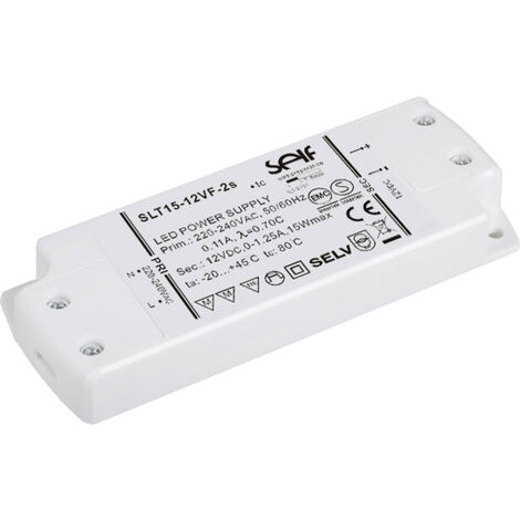 Self Electronics SLT15-12VF-2S LED-Trafo, LED-Treiber  Konstantspannung 15 W 1.25 A 12 V/DC Montage