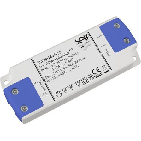Self Electronics SLT20-24VF-2S Transformateur pour LED à tension constante 20 W 0.84 A 24 V non dimmable 1 pc(s) R054572