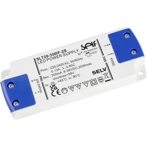 Self Electronics SLT20-350IF-2S Transformateur pour LED 20 W 0.35 A 6 - 56 V non dimmable 1 pc(s)