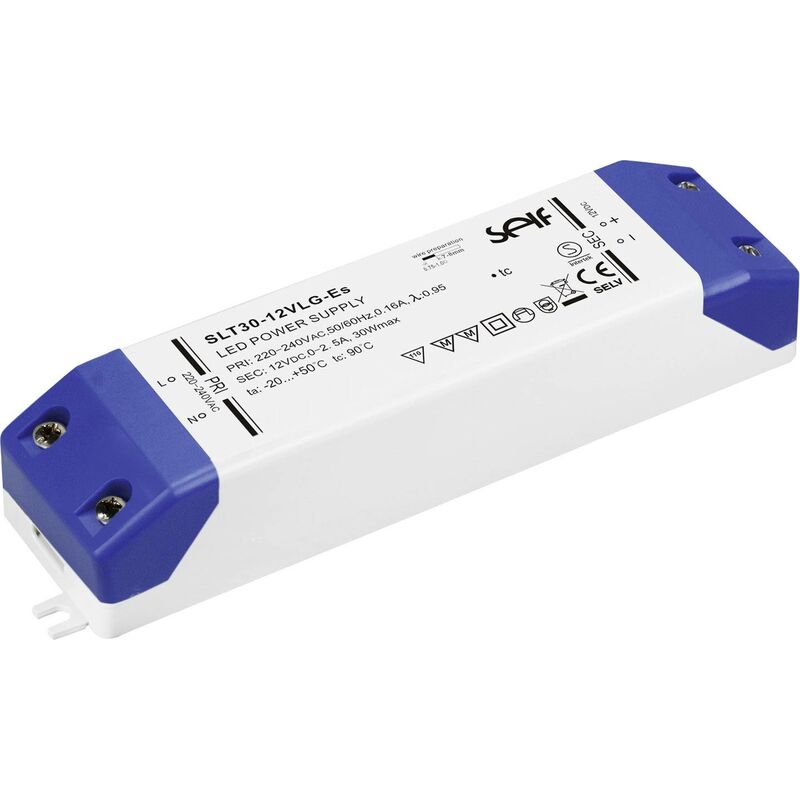 SLT30-24VLG-ES Driver de led à tension constante 30 w 0 - 1.25 a 24.0 v/dc homologué pour les meubles, non dimmable, protection con X187551 - Self
