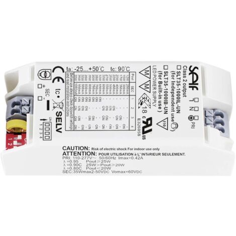 Self Electronics SLT35-1000IB-UN Driver de LED à courant constant 35 W 250 - 1000 mA 2 - 50 V/DC non dimmable, homologu
