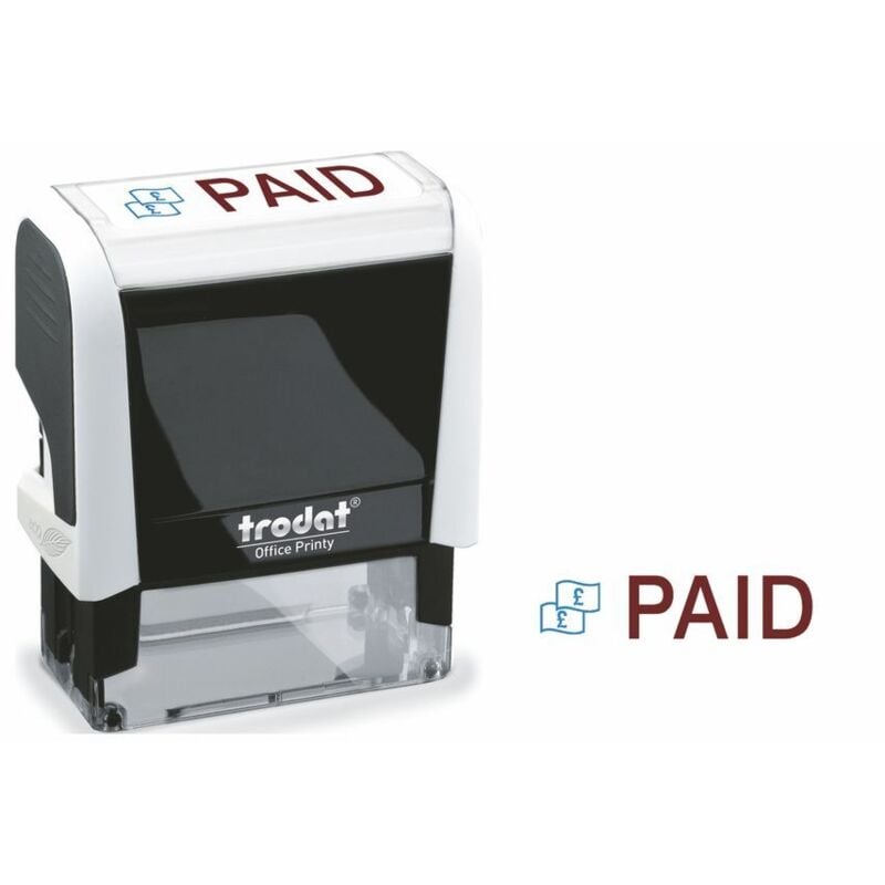 Trodat - Office Printy 4912 Self Inking Word Stamp paid 46x18mm Blue/Red In
