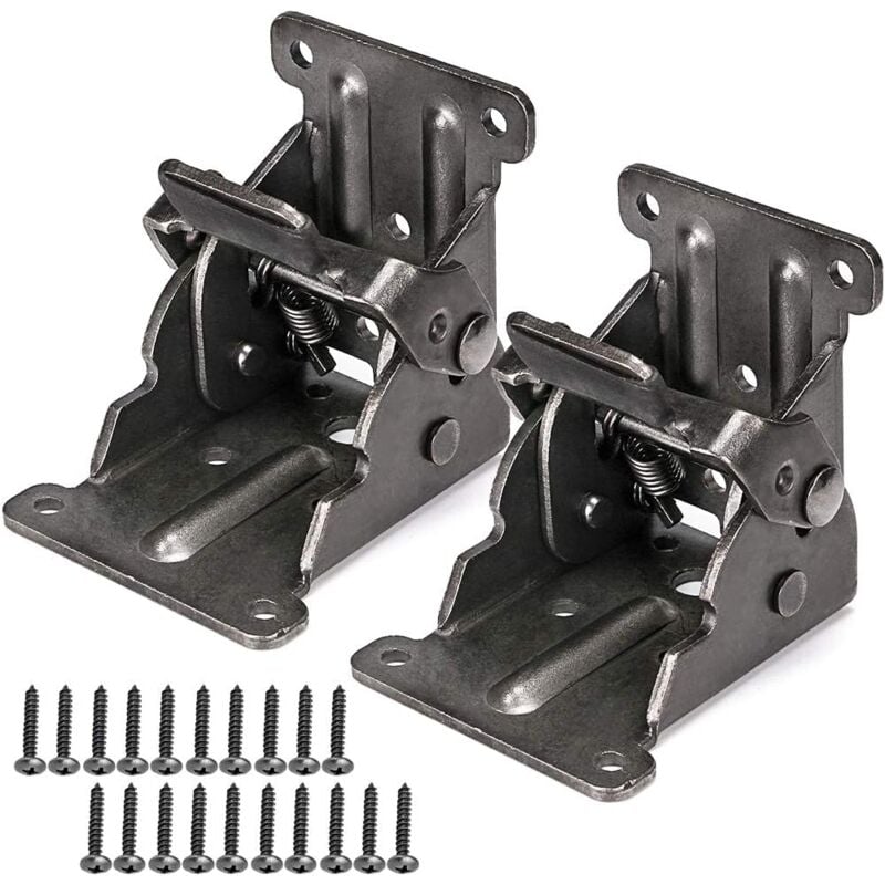 Self-locking hinges, folding support bracket, leg fittings and corner brace, for folding legs, folding workbench, (2 set)