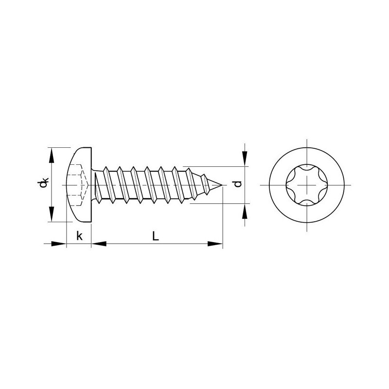 Qualfast - ST4.2X32MM Torx Skt Pan Head Tap Screw A2- you get 50