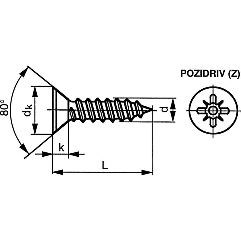 Qualfast - ST3.5X16MM Pozi Countersunk Tap Screw z&b- you get 25