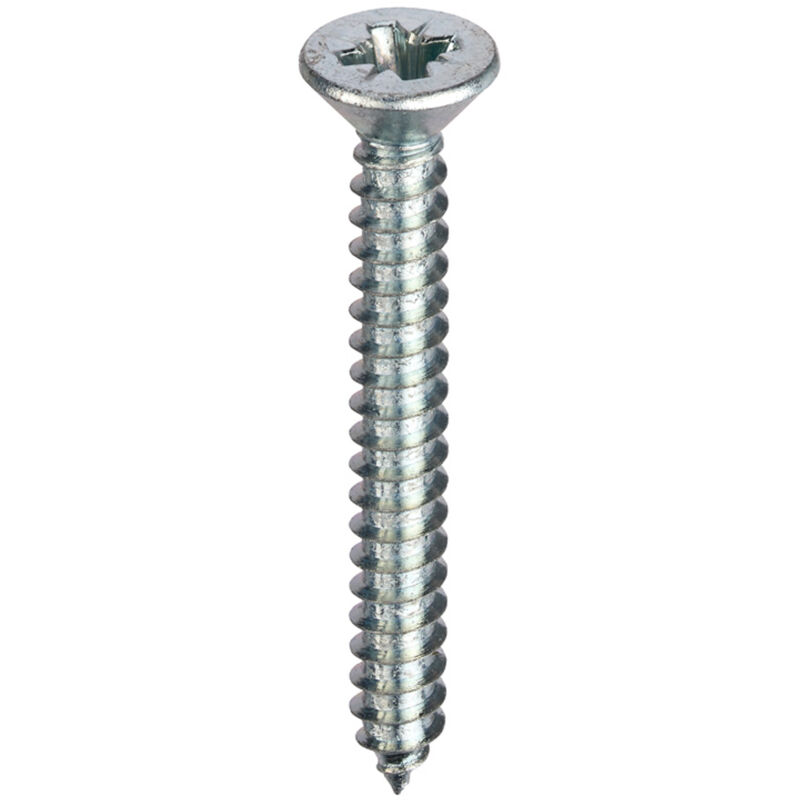 Unifix Self-Tapping Screws Pozi Csk Head AB DIN 7982C BZP - 8G x 3/4" in Silver