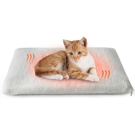 BLUEDEER Self Warming Cat Bed Self Heating Cat Dog Mat 60 x 45 cm Extra Warm Thermal Pet Pad for Indoor Outdoor Pets with Removable Cover Non-Slip Bottom Washable Non Electric