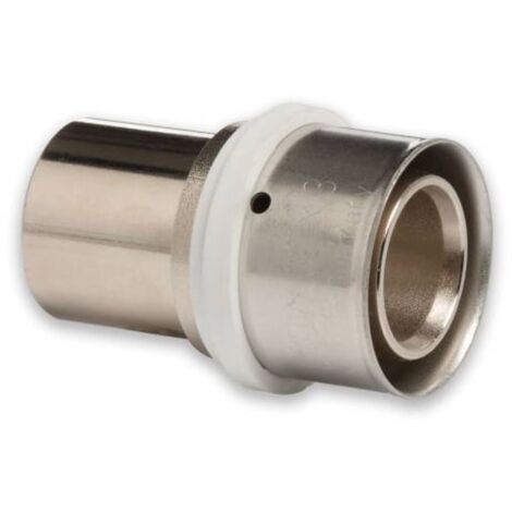 Selfio-Press Aluverbund Pressfitting  Übergang Kupferrohr 32 x 3 mm - 28 mm (Pressanschluss) vernickelt TH + U Kontur