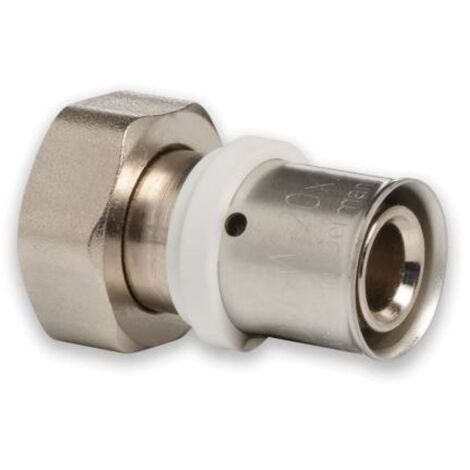 Selfio-Press Aluverbund Pressfitting  Übergangsverschraubung Eurokonus-Gewinde (vernickelt) 20 x 2 mm - 3/4" TH + U Kontur