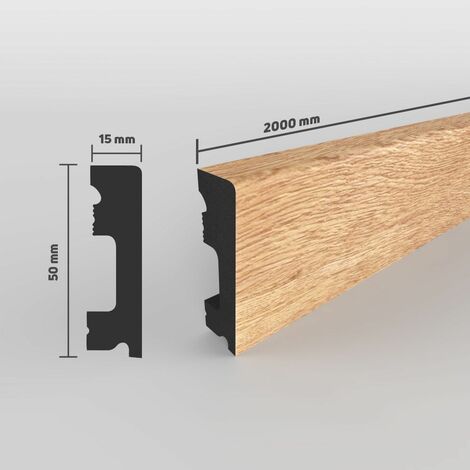 SELITSTYLE Sockelleiste FBL50 200 cm 50 x 15 mm 100% Wasserfest Leisten