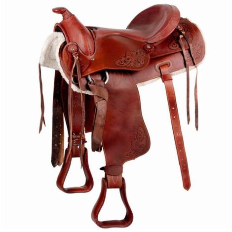 Sella western Natowa nr 113 in cuoio ingrassato con seggio in pelle liscia MISURA 16": 16", Nero