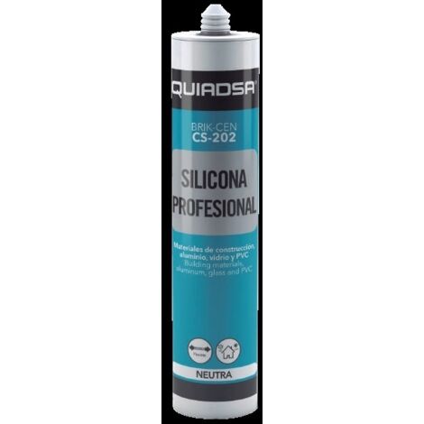 Sellador silicona profesional Brik-Cen Cs-202 Quiadsa Brik-Cen Cs-202 Blanco Cr de 300 ml.