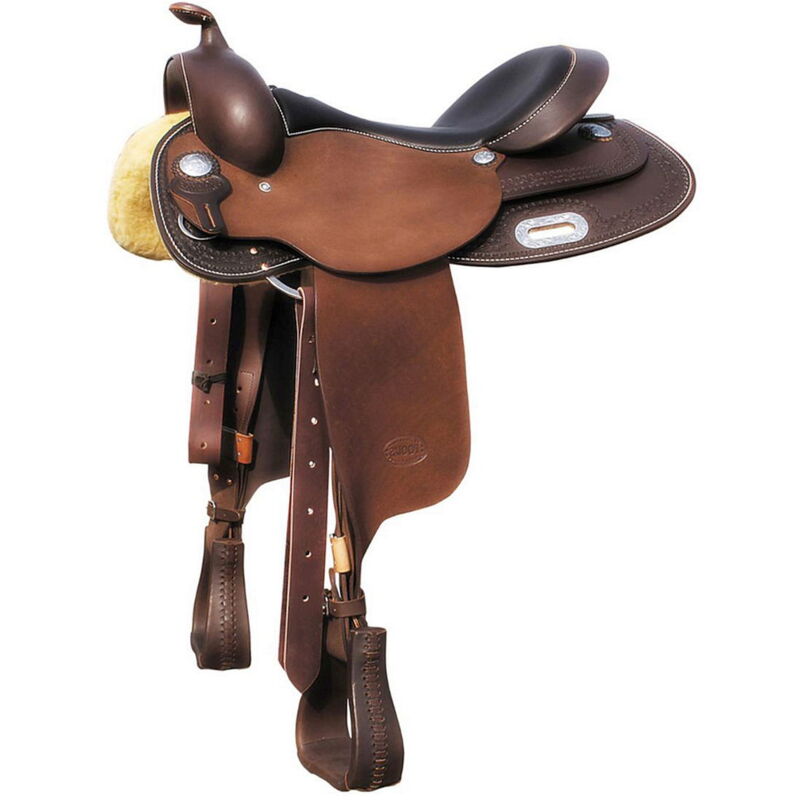 Pool's - 16', Cognac: Selle western de Team Penning Full Contact avec arche de ralide