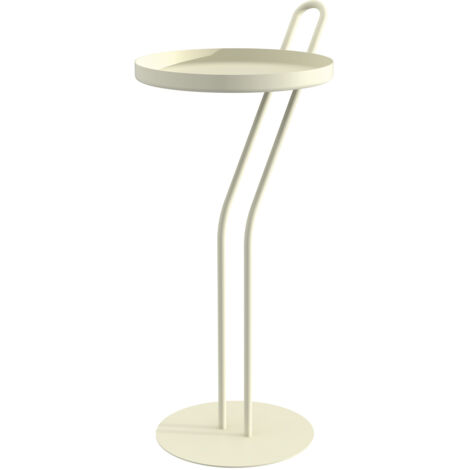 Sellette Angula Métal 52x25 cm Ø23 cm Beige Louis Moulin