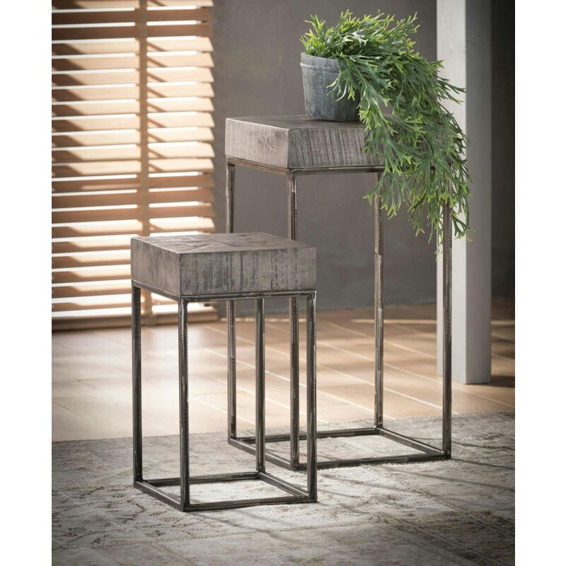 Sellette bois de manguier gris 50 cm lucknow