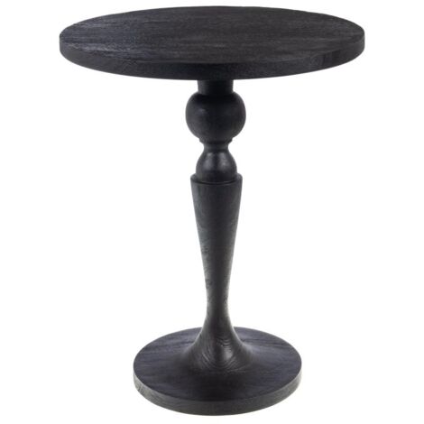 Sellette ronde 50x50x64 cm en bois de manguier noir