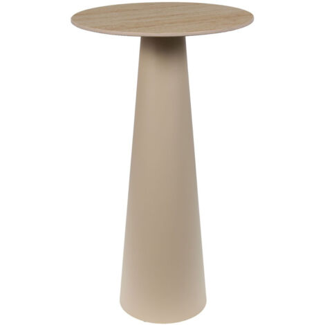 Sellette ronde en céramique et pied central beige D40 - CAMILLE