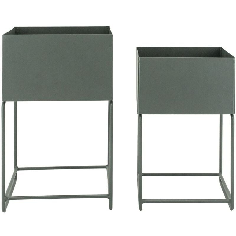 Sellettes de jardin en métal (Lot de 2) Carré