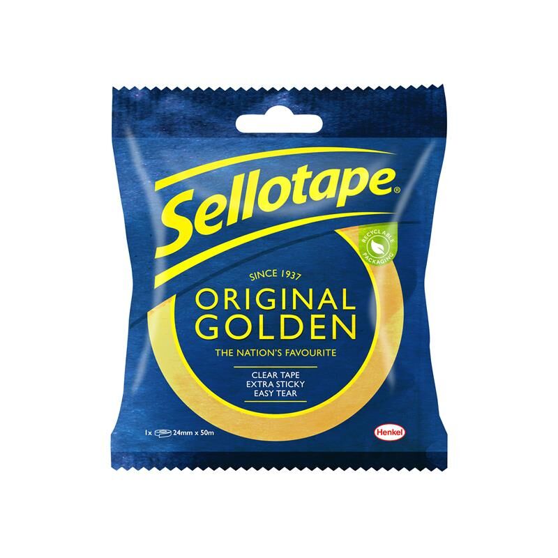 Sellotape - 2928287 Original Golden Sticky Tape - 1 Roll 24mm x 50m SLT2928287