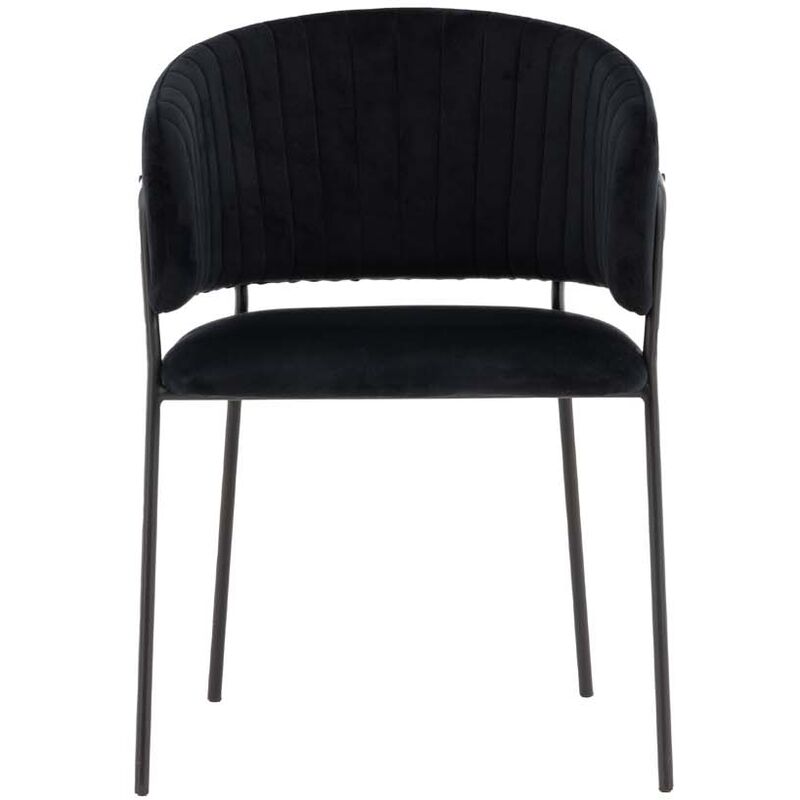 Ebuy24 - Selma chaise de salle à manger avec accoudoirs velours noir