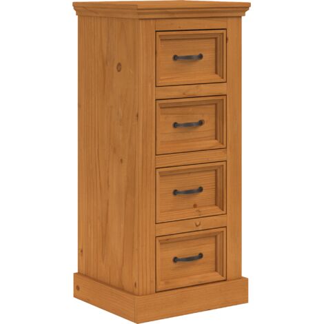 Selma-Commode à 4 tiroirs en brun pin