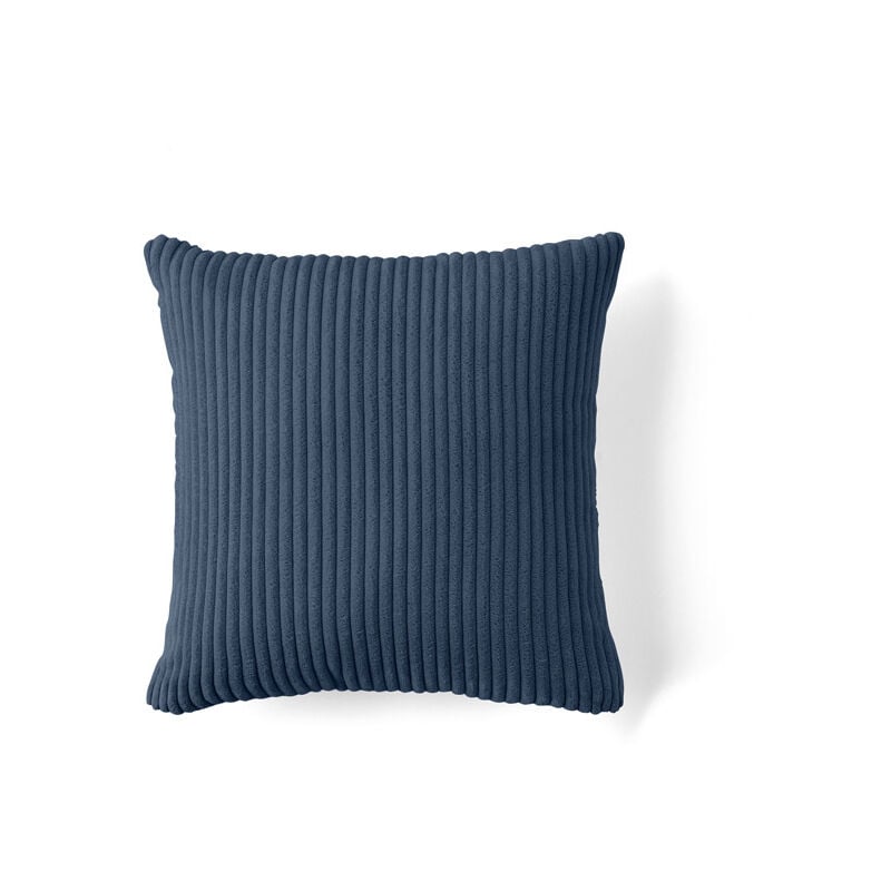 Lisa Design - Selma - coussin - en velours côtelé - 40x40 cm - bleu ardoise