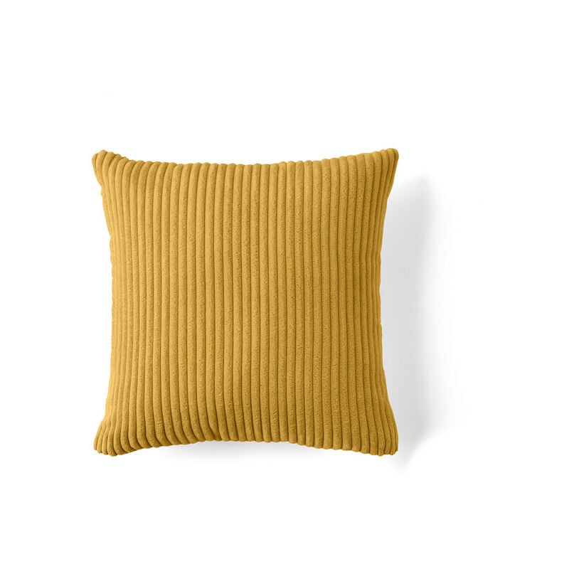 Lisa Design - Selma - coussin - en velours côtelé - 40x40 cm - jaune