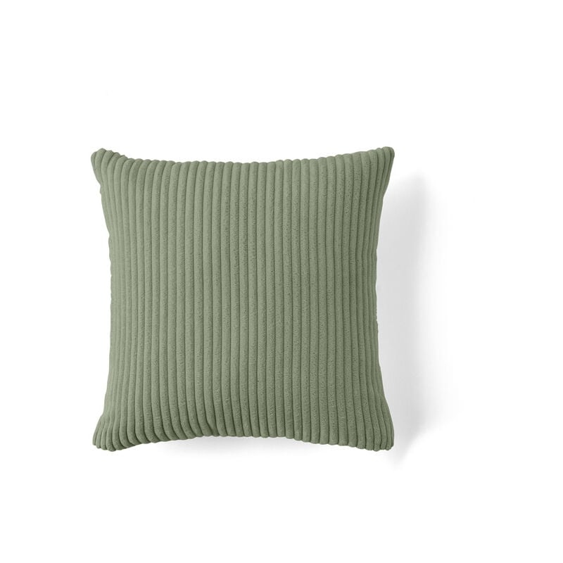 Lisa Design - Selma - coussin - en velours côtelé - 40x40 cm - vert sauge