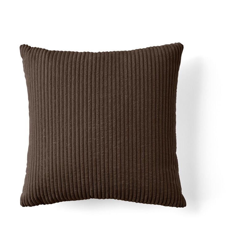 Lisa Design - Selma - coussin - en velours côtelé - 50x50 cm - marron