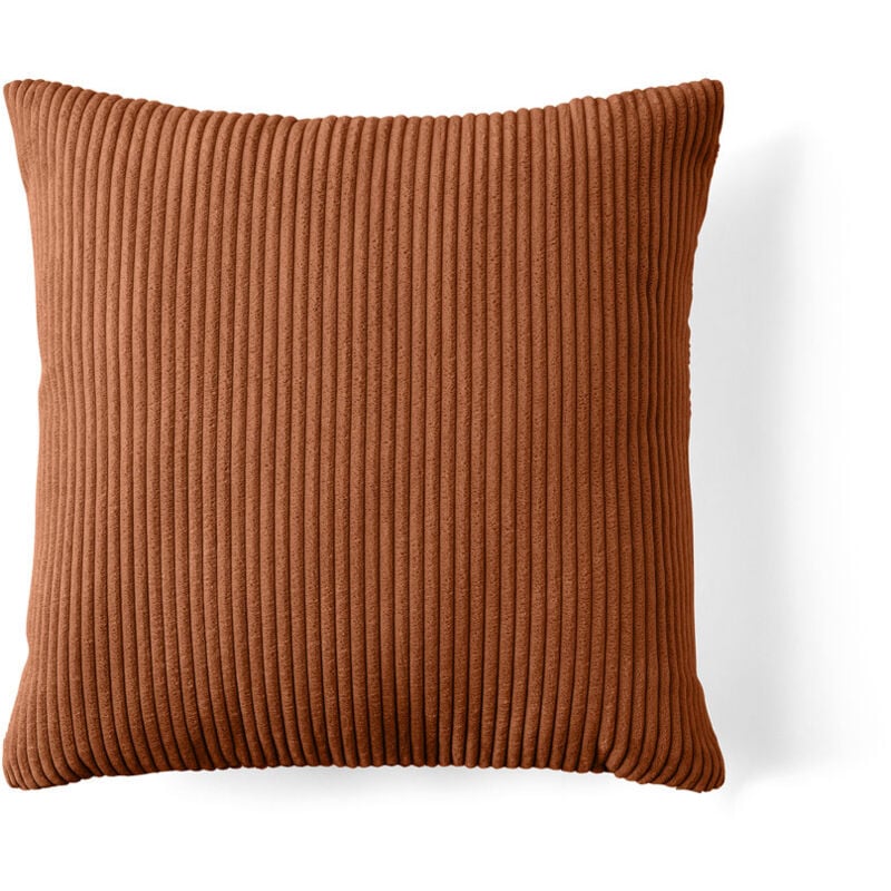 Lisa Design - Selma - coussin - en velours côtelé - 60x60 cm - orange