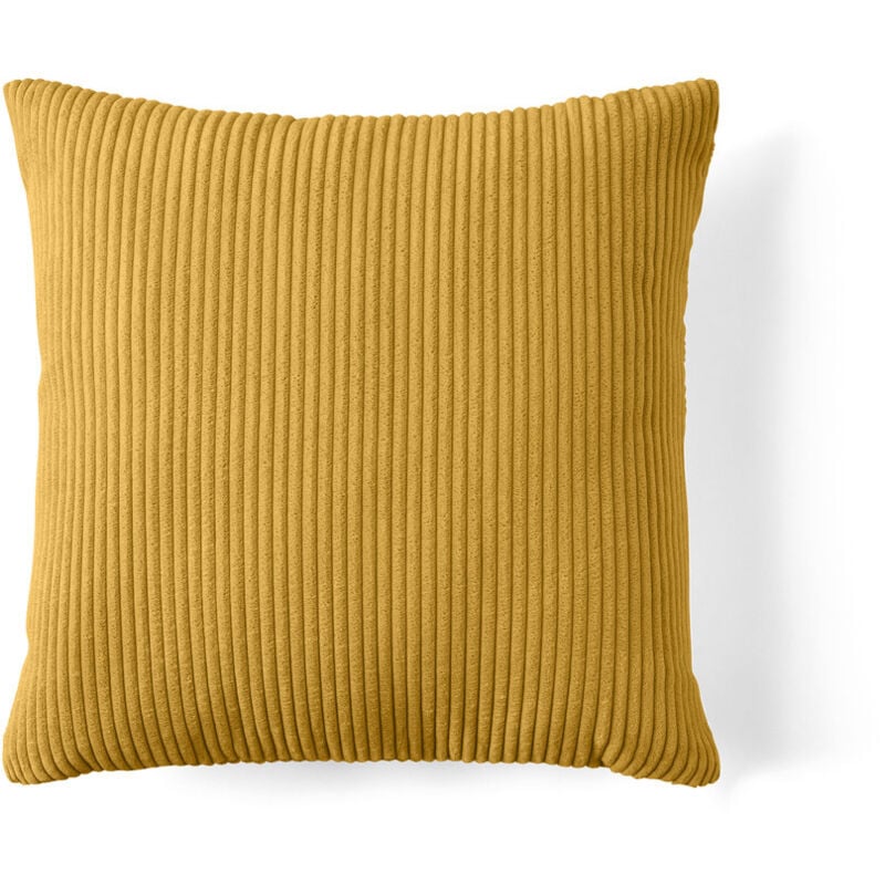 Lisa Design - Selma - coussin - en velours côtelé - 60x60 cm - jaune