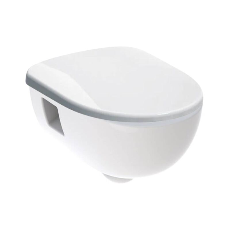 Geberit - Selnova Cuvette suspendue sans bride en céramique blanche avec abattant de wc SoftClose en Duroplast, blanc (WC-Selnova)