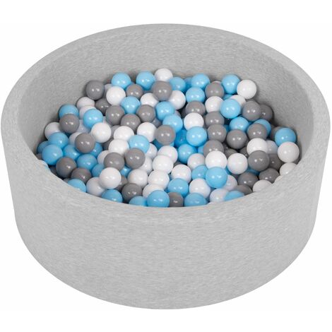 Piscina de bolas gris claro 300 ball azul/transparent/azul bebé/plata