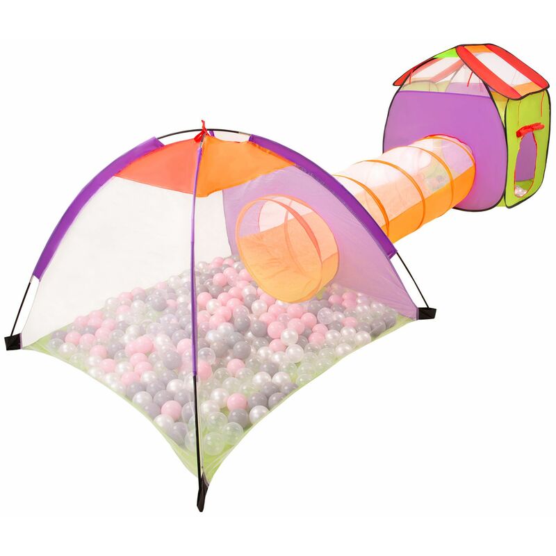 

Parque De Juegos 3En1 Con 100 Bolas Para Niños, Multicolor:Perla/Gris/Transparente/Rosa Claro - Multicolor:perla/gris/transparente/rosa claro