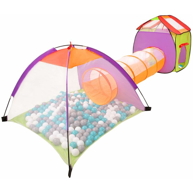 

Parque De Juegos 3En1 Con 400 Bolas Para Niños, Multicolor:Gris/Blanco/Turquesa - Multicolor:gris/blanco/turquesa - Selonis