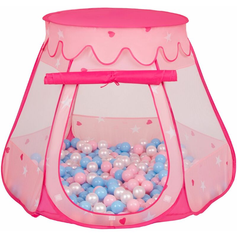 

Tienda 105X90cm/200Bolas De Campaña/Castilo Plegable Con Bolas Certificadas 6Cm Para Niños, Rosa:Azulclr-Rosaclr-Perla - rosa:azulClr-rosaClr-perla