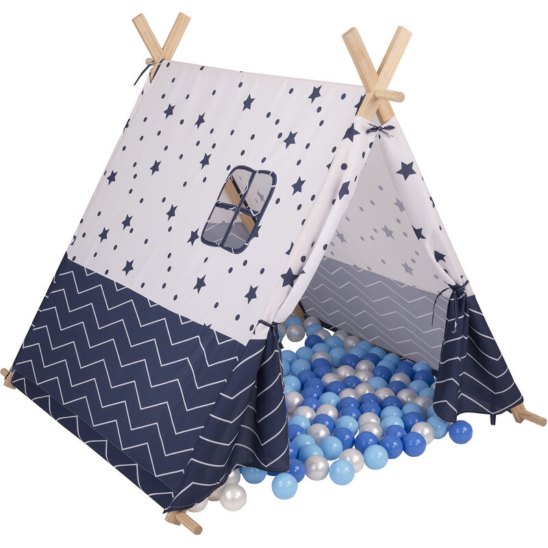 

Tipi Infantil Con 200 Bolas Tienda De Campaña Para Niños, Azul Marino-Estrellas:Azulclr/Azul/Perla - azul marino-estrellas:azulClr/azul/perla