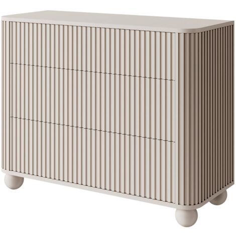 Selsey ARVELLO - Buffet 3 tiroirs - 93 cm - grège sur pieds