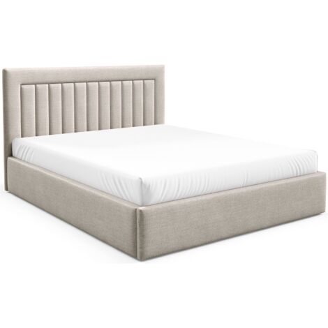 Selsey Averin - Polsterbett 180x200 mit Bettkasten, beige Velours