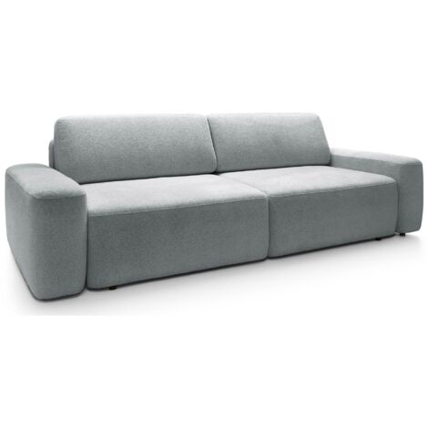 Selsey Baleo - 3-Sitzer Sofa mit Schlaffunktion, Chenille-Bezug, Hellgrau