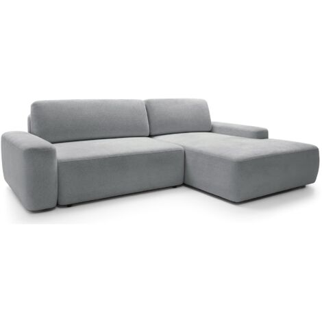 Selsey Baleo - Ecksofa mit Schlaffunktion, Chenille-Bezug, Hellgrau, rechtsseitig