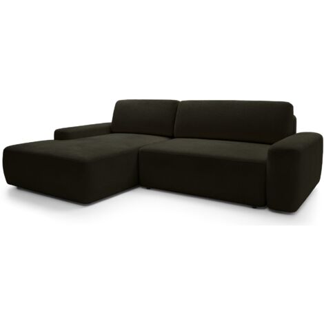 Selsey Baleo - Ecksofa mit Schlaffunktion, Chenille-Bezug, Olivgrün, linksseitig