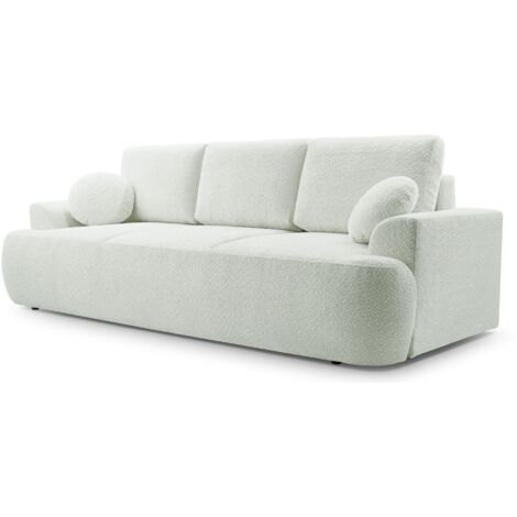 Selsey Barletto – 3-Sitzer-Sofa mit Schlaffunktion und Stauraum, Bouclé, Creme