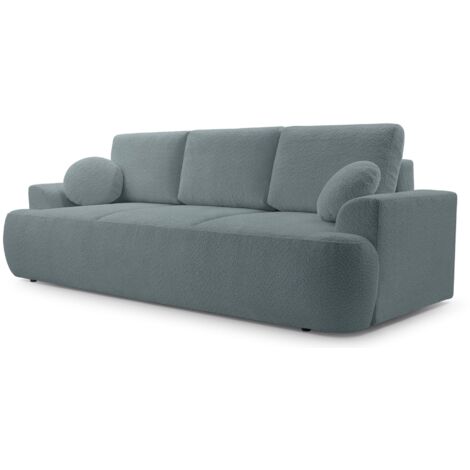 Selsey BARLETTO– Canapé convertible 3 places – boucle– gris