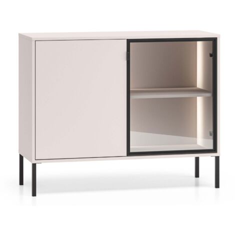 Selsey Barnee – Sideboard mit beleuchteter Glasvitrine, Kaschmir, 107 cm