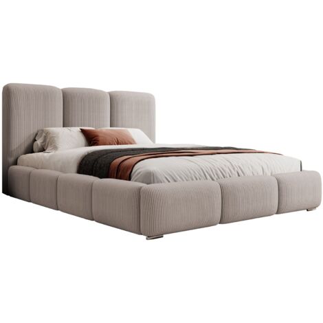 Selsey Bauro - Polsterbett 160x200 cm, mit Stauraum und Cordbezug, dunkelbeige