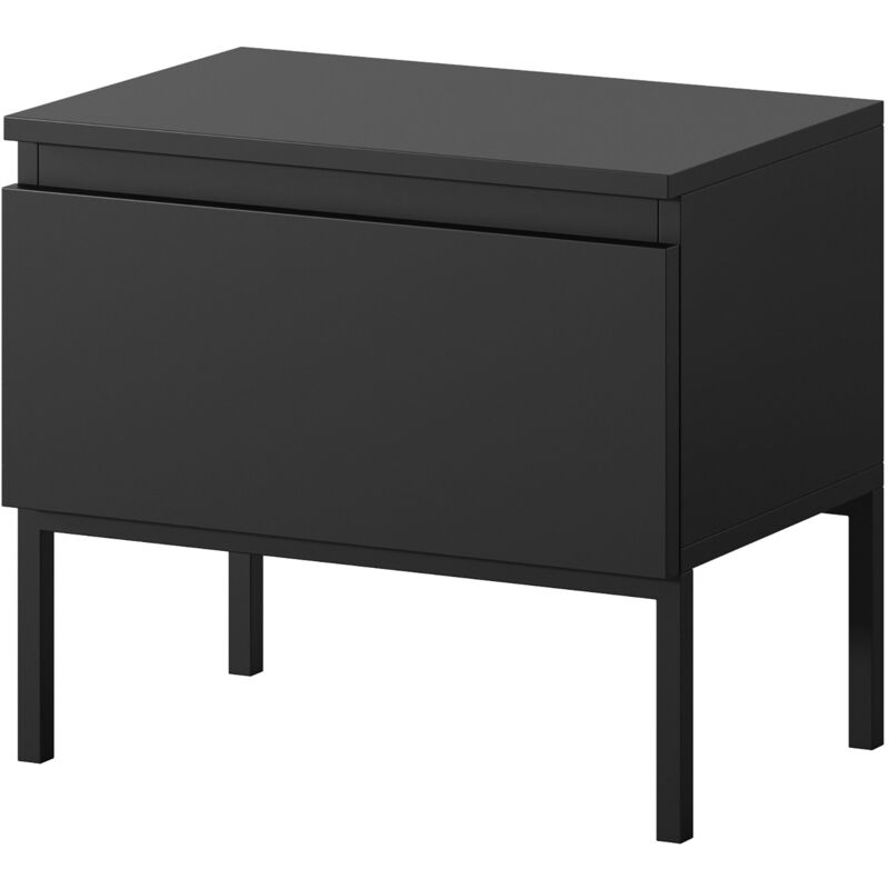 Selsey - Bemmi - Table de chevet - noir avec pieds noirs