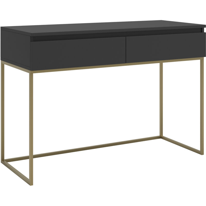 Selsey - Bemmi - Coiffeuse - 120 cm - noire avec pieds dorés