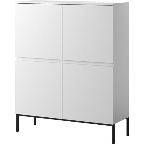 Selsey Bemmi - Commode 100 cm - blanc avec pieds noirs